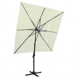 Um guarda-chuva de 4 níveis com poste de alumínio 250x250 cm D