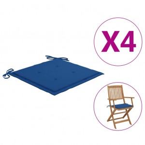 Cojines de silla de jardín 4 uds tela azul 40x40x3 cm D