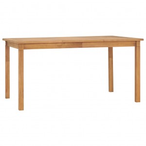 Mesa de comedor de jardín madera maciza de teca 150x90x75 cm D