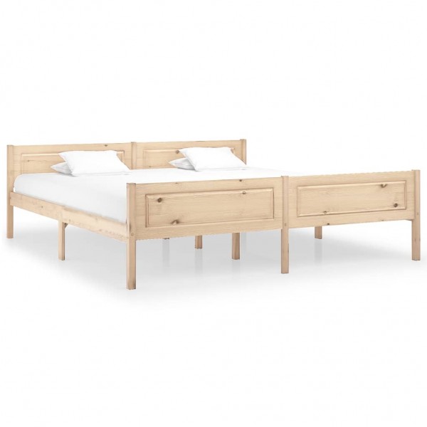 Estructura de cama de madera maciza de pino 180x200 cm D