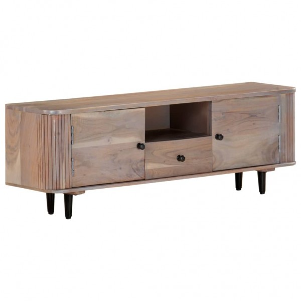 Mueble de TV de madera maciza de acacia 118x30x40 cm D