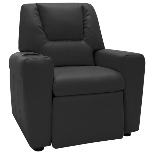 Assento reclinável para crianças de couro sintético preto D
