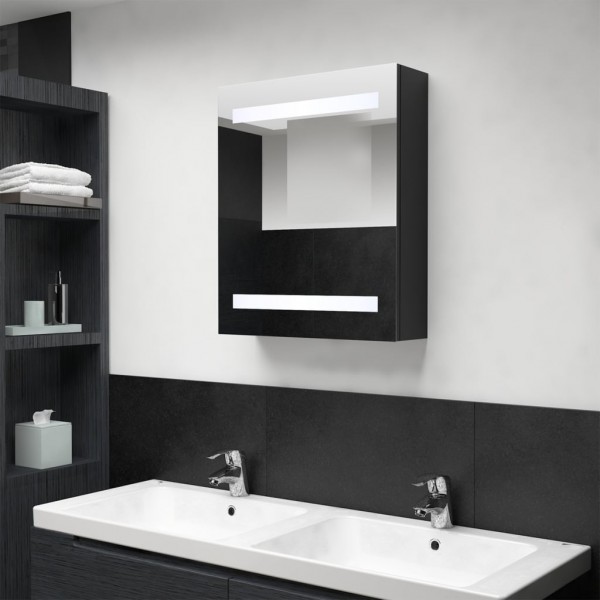 Armário de banho com espelho preto 50x14x60 cm D