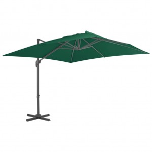 Um guarda-chuva com poste de alumínio verde de 300x300 cm D