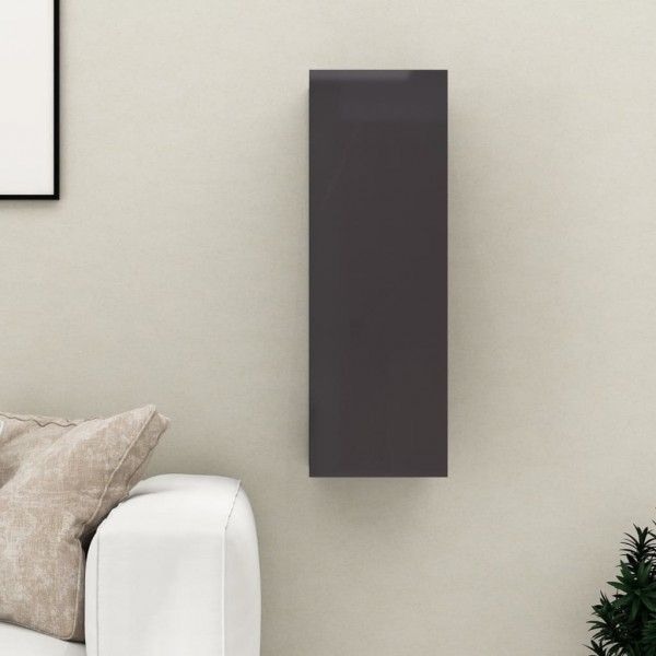 Mueble de TV madera contrachapada gris brillante 30.5x30x90 cm D
