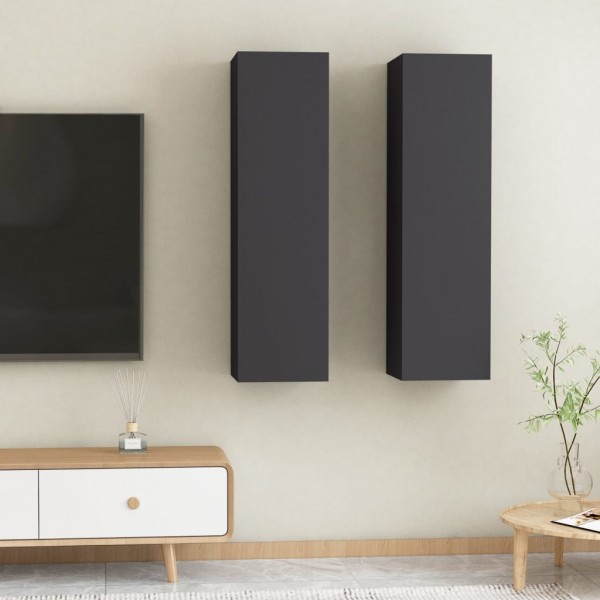 Muebles para TV 2 uds madera contrachapada gris 30.5x30x110 cm D