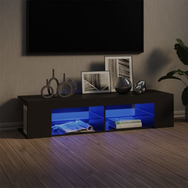 Mueble de TV con luces LED gris 135x39x30 cm D