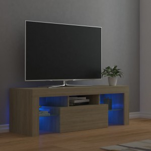 Mobiliário de TV com luzes LED de carvalho Sonoma 120x35x40 cm D