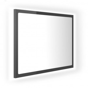Espejo de baño madera contrachapada gris brillo 60x8.5x37 cm D