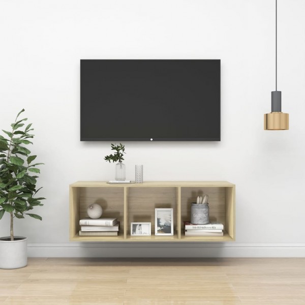 Mobiliário de parede para TV madeira de carvalho 37x37x72 cm D