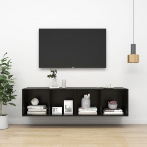Mueble TV Aparador para TV Mueble de televisión alto brillo negro