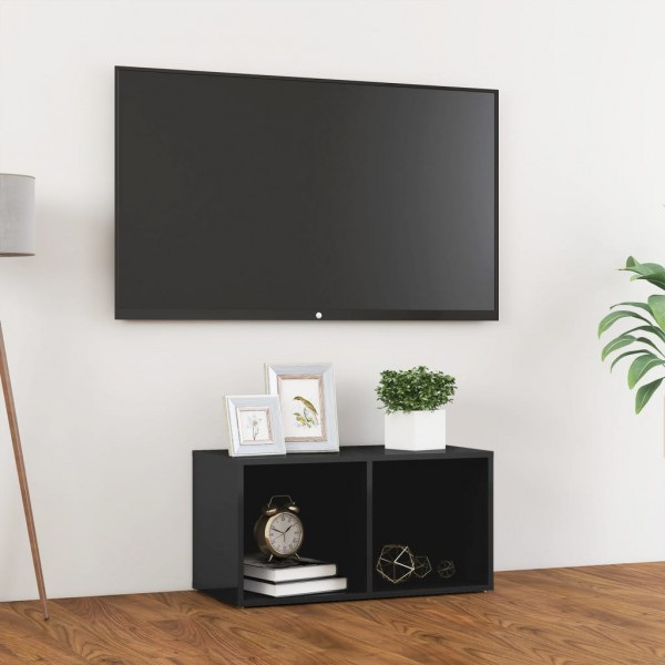 Mueble para TV madera contrachapada gris brillo 72x35x36.5 cm D