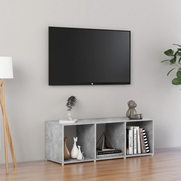 Mueble de TV madera contrachapada gris hormigón 107x35x37 cm D