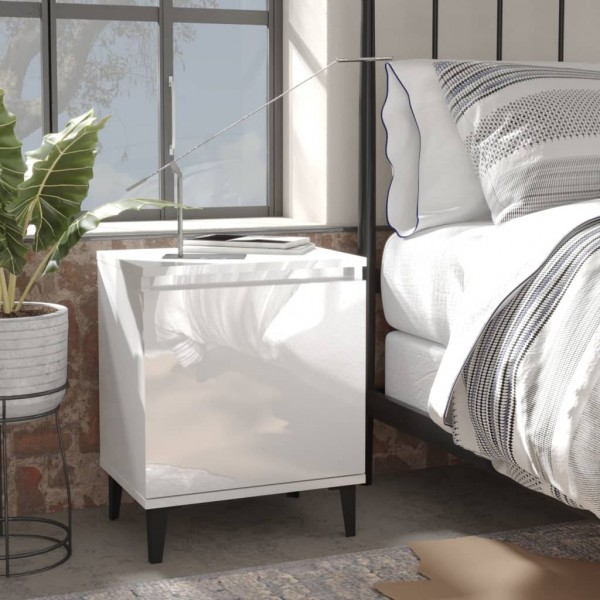 Mesa de dormir com patas de metal branco brilhante 40x30x50 cm D