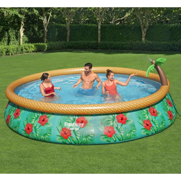 Bestway Jogo de piscina inflável Paradise Palms Fast Set 457x84 cm D