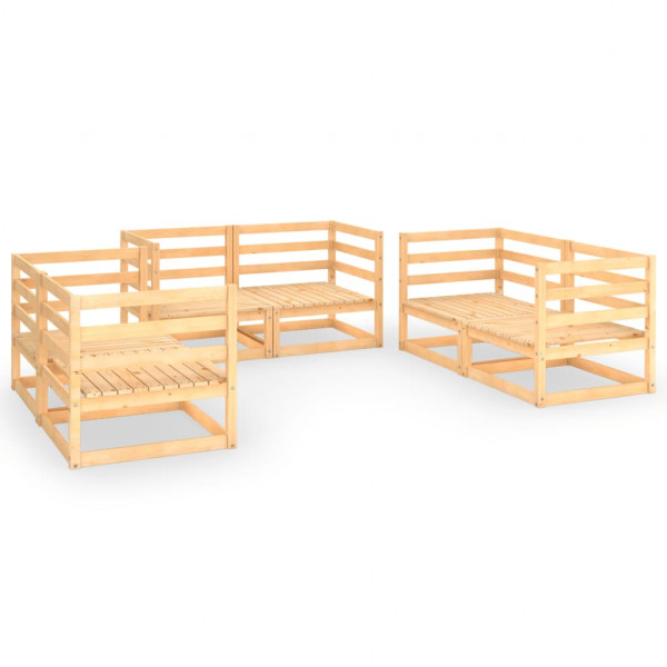 Conjunto de móveis de jardim 6 peças madeira de pinho maciço D