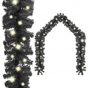 Guirnalda de Navidad con luces LED negro 5 m D