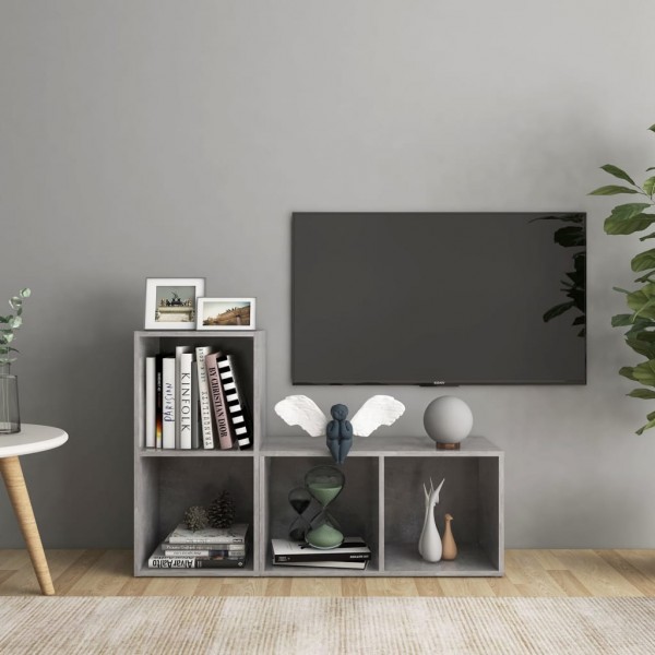 Muebles para TV 2 uds aglomerado gris hormigón 72x35x36.5 cm D