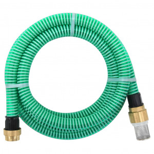 Manguera de succión con conectores de latón PVC verde 29 mm 20m D