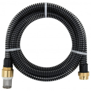 Manguera de succión con conectores de latón PVC negro 29 mm 20m D