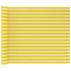 Toldo para balcão HDPE amarelo e branco 75x300 cm D