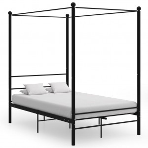 Estrutura de cama com leito preto 140x200 cm D