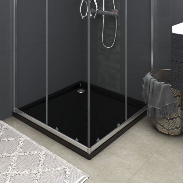 Plato de ducha cuadrado de ABS negro 80x80 cm D