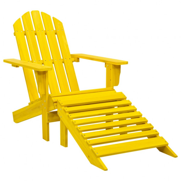 Cadeira jardim Adirondack e otomano madeira maciça abeto amarelo D