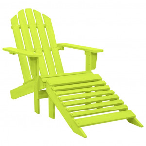 Silla jardín Adirondack con otomana madera maciza abeto verde D