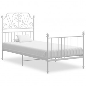 Estructura de cama de metal blanco 100x200 cm D