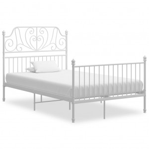 Estructura de cama de metal blanco 120x200 cm D