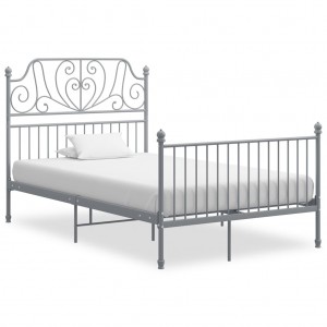 Estrutura de cama de metal cinza 120x200 cm D