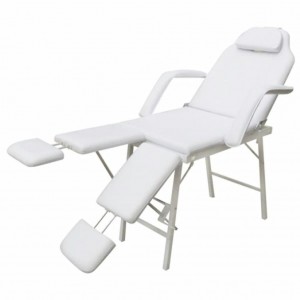 Cadeira de massagem e tratamento com suporte para pernas ajustável. branco D