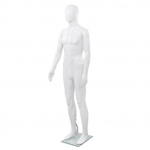Manikinha masculina completa base de vidro branco brilhante 185 cm D
