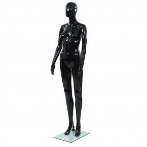 Manikinha feminina completa base de vidro preto brilhante 175 cm D