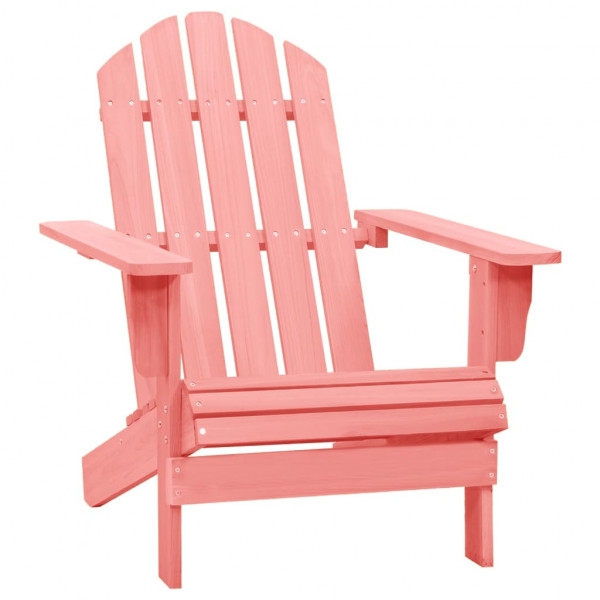 Assento de jardim Adirondack madeira maciça de pinheiro rosa D